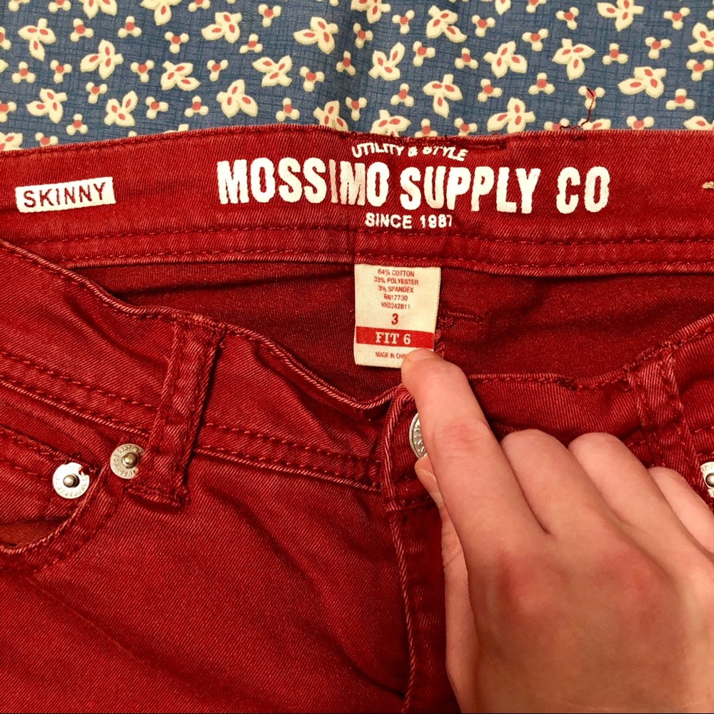 Mossimo🍷Wine Red Skinny Jeans - Picture 4 of 5